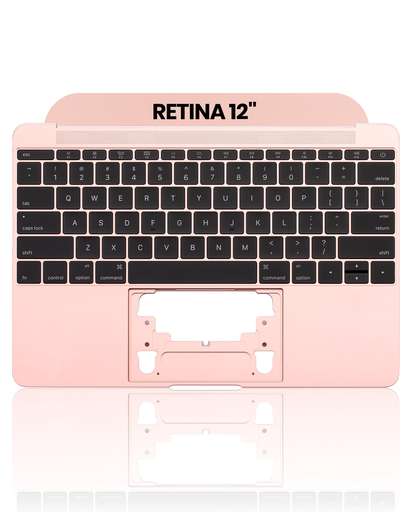 Top Case With Keyboard And Microphone Compatible For MacBook Retina 12&quot; (A1534 / Early 2016 / Mid 2017) (US English) (Used OEM Pull: Grade New) (Rose Gold)