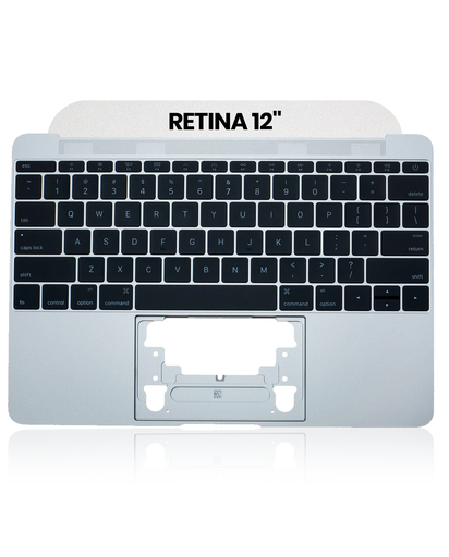 Top Case With Keyboard Compatible For MacBook Retina 12&quot; (A1534 / Early 2015) (US English) (Used OEM Pull: Grade New) (Silver)