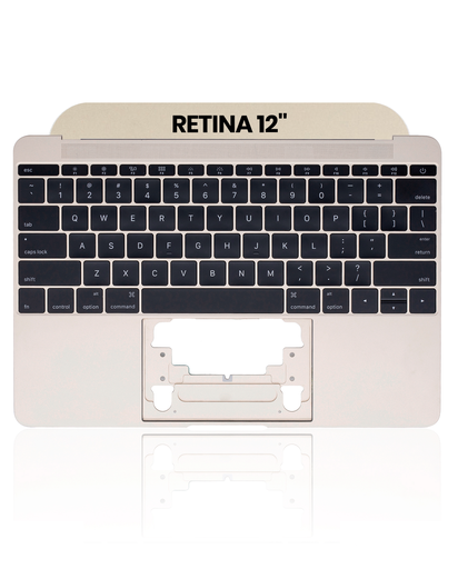 Top Case With Keyboard And Microphone Compatible For MacBook Retina 12&quot; (A1534 / Early 2015) (US English) (Used OEM Pull: Grade New) (Gold)