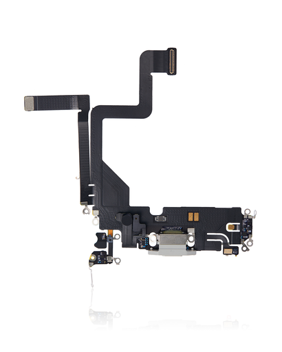 Charging Port Flex Cable Compatible For iPhone 14 Pro (Premium) (Silver)