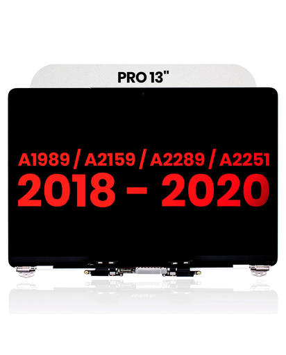 Complete LCD Display Assembly Compatible For MacBook Pro 13&quot; (A1989 / Late 2018 / Early 2019) (A2159 / Mid 2019) (A2289 / A2251 / Mid 2020) (Aftermarket Plus) (Silver)