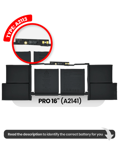 Battery (A2113) Compatible For MacBook Pro 16&quot; (A2141 / 2019)