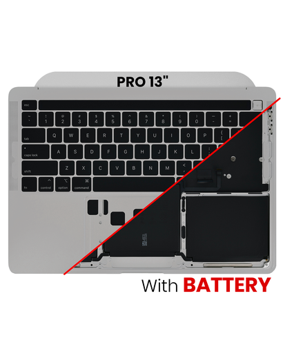 Top Case Assembly With Battery And Keyboard Compatible For MacBook Pro 13&quot; (A2338 / Late 2020) (Used OEM Pull: Grade B/C) (US Keyboard) (Space Gray)