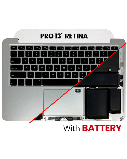 Top Case Assembly With Battery And Keyboard Compatible For MacBook Pro 13&quot; Retina (A1425 / Late 2012 / Early 2013) (US Keyboard) (Used OEM Pull: Grade B/C)