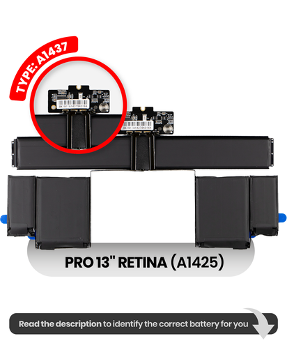 Battery (A1437) Compatible For MacBook Pro 13&quot; Retina (A1425 / Late 2012)