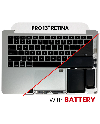 Top Case Assembly With Battery And Keyboard Compatible For MacBook Pro 13&quot; Retina (A1425 / Late 2012 / Early 2013) (US Keyboard) (Used OEM Pull: Grade New)
