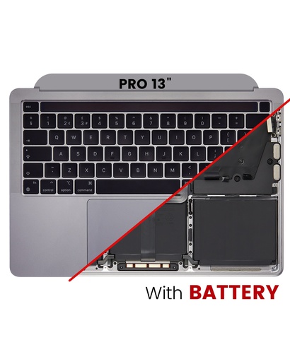 Top Case Assembly With Battery And Keyboard Compatible For MacBook Pro 13&quot; (A2338 / Late 2020) (Space Gray) (UK Keyboard)