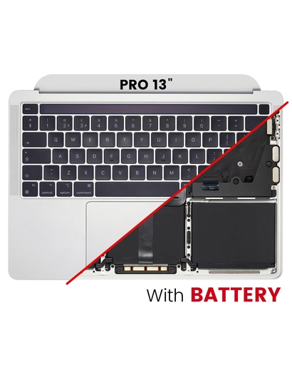 Top Case Assembly With Battery And Keyboard Compatible For MacBook Pro 13&quot; (A2338 / Late 2020) (Silver) (UK Keyboard)