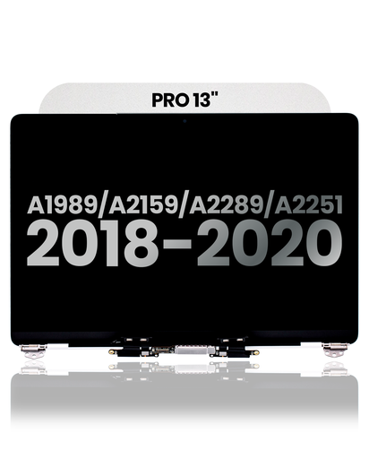 Complete LCD Display Assembly Compatible For MacBook Pro 13&quot; (A1989 / Late 2018 / Early 2019) (A2159 / Mid 2019) (A2289 / A2251 / Mid 2020) (Used OEM Pull: Grade A) (Silver)
