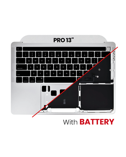 Top Case Assembly With Battery And Keyboard Compatible MacBook Pro 13&quot; (A2289 / Early 2020) (US Keyboard) (Used OEM Pull: Grade B/C) (Silver)