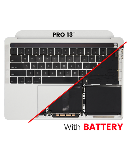 Top Case Assembly (With Battery And Keyboard) Compatible For MacBook Pro 13&quot; (A2159 / Mid 2019) (US English) (Used OEM Pull: Grade B/C) (Silver)