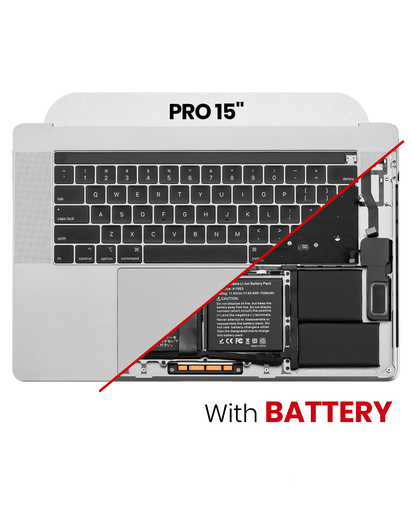 Top Case Assembly (With Battery And Keyboard) Compatible For MacBook Pro 15&quot; Touch Bar (A1990 / Late 2018 / Early 2019) (Silver) (US English)