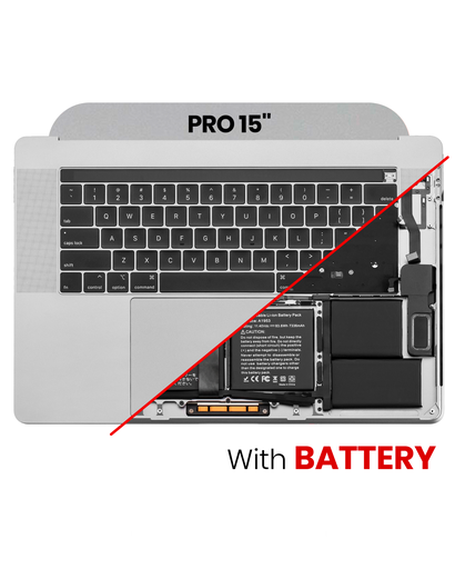 Top Case Assembly (With Battery And Keyboard) Compatible For MacBook Pro 15&quot; Touch Bar (A1990 / Late 2018 / Early 2019) (US English) (Used OEM Pull: Grade A) (Space Gray)