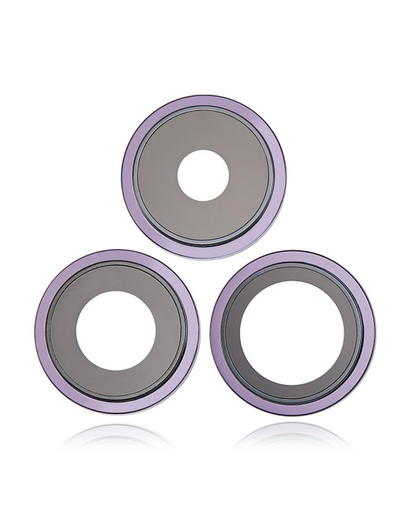 Back Camera Lens With Bracket &amp; Bezel Compatible For iPhone 14 Pro / 14 Pro Max (Deep Purple) (3 Piece Set) (Aftermarket Plus)
