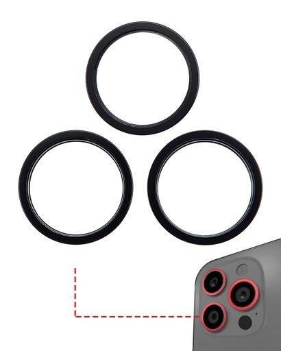 Back Camera Bezel Ring Only Compatible For iPhone 14 Pro / 14 Pro Max (Space Black) (3 Piece Set)