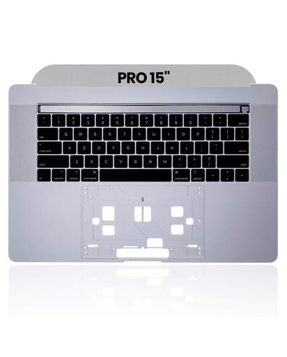 Top Case With Keyboard Compatible For MacBook Pro 15&quot; Touch Bar (A1990 / Late 2018 / Early 2019) (US English) (Used OEM Pull: Grade New) (Silver)
