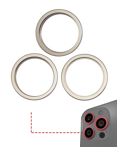 Back Camera Bezel Ring Only Compatible For iPhone 14 Pro / 14 Pro Max (Gold) (3 Piece Set)