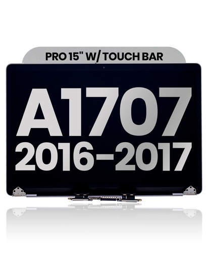 Complete LCD Display Assembly Compatible For MacBook Pro 15&quot; W/ Touch Bar (A1707 / Late 2016 / Mid 2017) (Used OEM Pull: Grade A) (Space Gray)