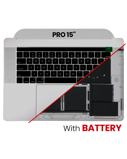 Top Case Assembly With Battery And Keyboard Compatible For MacBook Pro 15&quot; Touch Bar (A1707 / Late 2016 / Mid 2017) (US Keyboard) (Used OEM Pull: Grade A) (Space Gray)