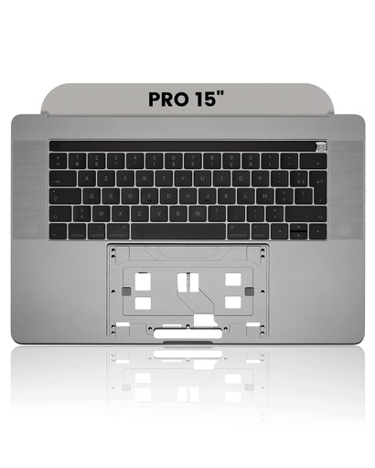 Top Case With Keyboard Compatible For MacBook Pro 15&quot; W/ Touch Bar (A1707 / Late 2016 / Mid 2017) (French Keyboard) (Space Gray)