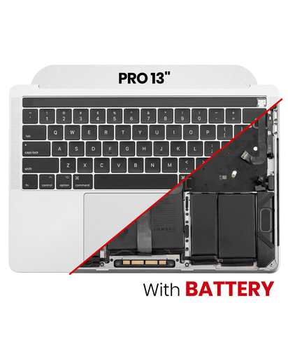Top Case Assembly (With Battery And Keyboard) Compatible For MacBook Pro 13&quot; (A1989 / Late 2018 / Early 2019) (US Keyboard) (Silver)