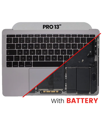 Top Case With Keyboard &amp; Trackpad Compatible For MacBook Pro 13&quot; (A1989 / Late 2018 / Early 2019) (UK Keyboard) (Used OEM Pull: Grade B/C) (Space Gray)