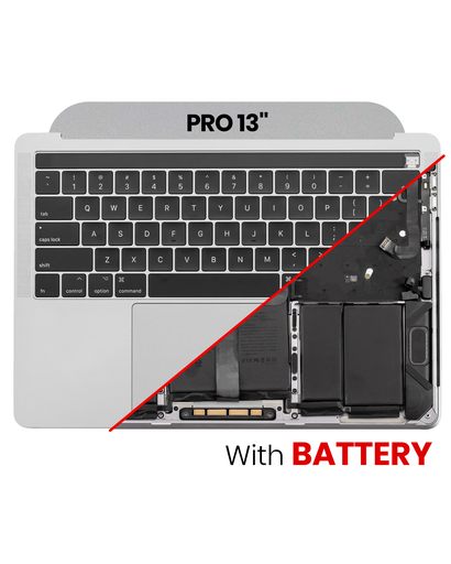 Top Case Assembly (With Battery And Keyboard) Compatible For MacBook Pro 13&quot; (A1989 / Late 2018 / Early 2019) (US Keyboard) (Used OEM Pull: Grade B/C) (Space Gray)