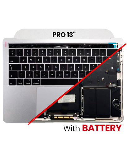 Top Case Assembly With Battery And Keyboard Compatible For MacBook Pro 13&quot; Touch Bar (A1706 / Late 2016) (US Keyboard) (Used OEM Pull: Grade A) (Space Gray)