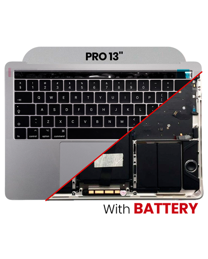 Top Case Assembly With Battery And Keyboard Compatible For MacBook Pro 13&quot; Touch Bar (A1706 / Late 2016 / Mid 2017) (US Keyboard) (Space Gray)