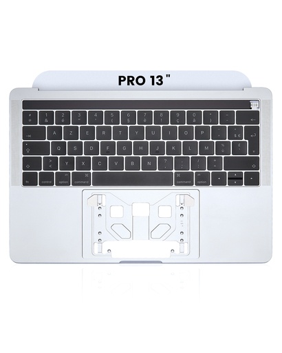 Top Case With Keyboard Compatible For MacBook Pro 13&quot; W/ Touch Bar (A1706 / Late 2016 / Mid 2017) (French Keyboard) (Silver)