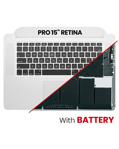 Top Case Assembly With Battery And Keyboard Compatible For MacBook Pro 15&quot; Retina (A1398 / Mid 2015) (US Keyboard) (Used OEM Pull: Grade A)