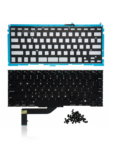 Keyboard W/ Backlight &amp; Screws (US English) Compatible For MacBook Pro 15&quot; Retina (A1398 / Mid 2012 / Late 2013 / Mid 2014 / Mid 2015)