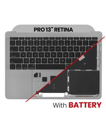 Top Case Assembly With Battery And Keyboard Compatible For MacBook Pro 13&quot; Retina (A1708 / Late 2016) (US Keyboard) (Used OEM Pull: Cosmetic Grade: A) (Space Gray)