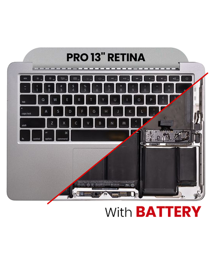 Top Case Assembly With Battery And Keyboard Compatible For MacBook Pro 13&quot; Retina (A1502 / Late 2013 / Mid 2014) (US Keyboard) (Used OEM Pull: Grade B/C)