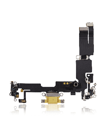 Charging Port Flex Cable Compatible For iPhone 14 Plus (Used OEM Pull) (Yellow)