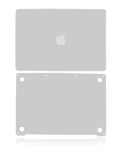2 in 1 (Top and Bottom) Skin Compatible For MacBook Pro 13&quot; (A2289 / Mid 2020) (Silver)