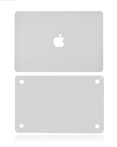 2 in 1 (Top and Bottom) Skin Compatible For Macbook Pro 13&quot; (A2338 / Late 2020) (Silver)