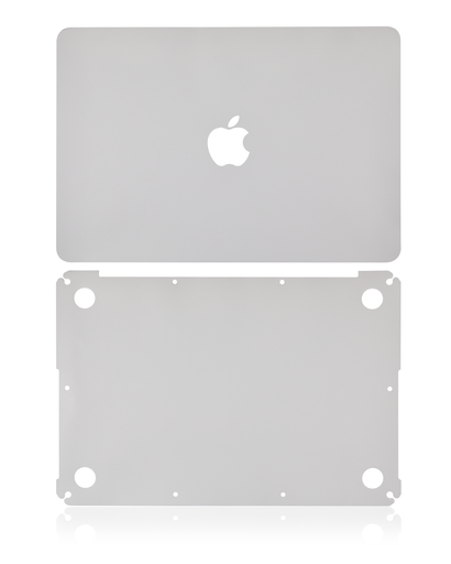 2 in 1 (Top and Bottom) Skin Compatible For Macbook Pro 13&quot; Retina (A1502 / 2015) (Silver)