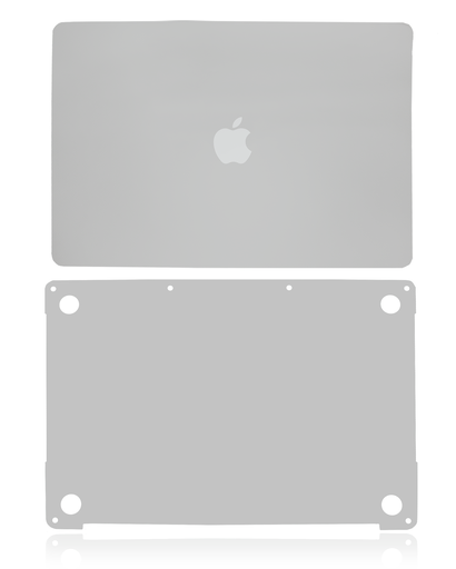2 in 1 (Top and Bottom) Skin Compatible For MacBookPro 13&quot; (A2251 / Mid 2020) (Silver)