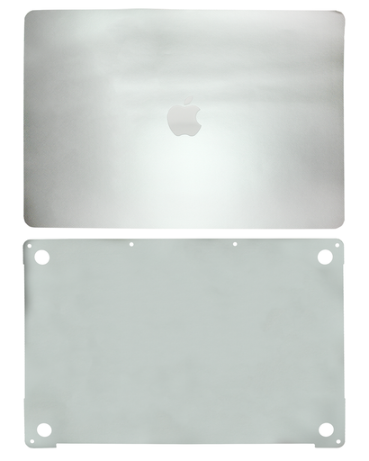2 in 1 (Top and Bottom) Skin Compatible For MacBook Pro 15&quot; Touch Bar (A1990 / Late 2018 / Early 2019) (Silver)