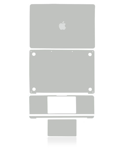 4in1 (Top, Bottom, Keyboard, Palmrest) Skin Compatible For MacBook Pro 13&quot; (A2289 / Mid 2020) (Silver)