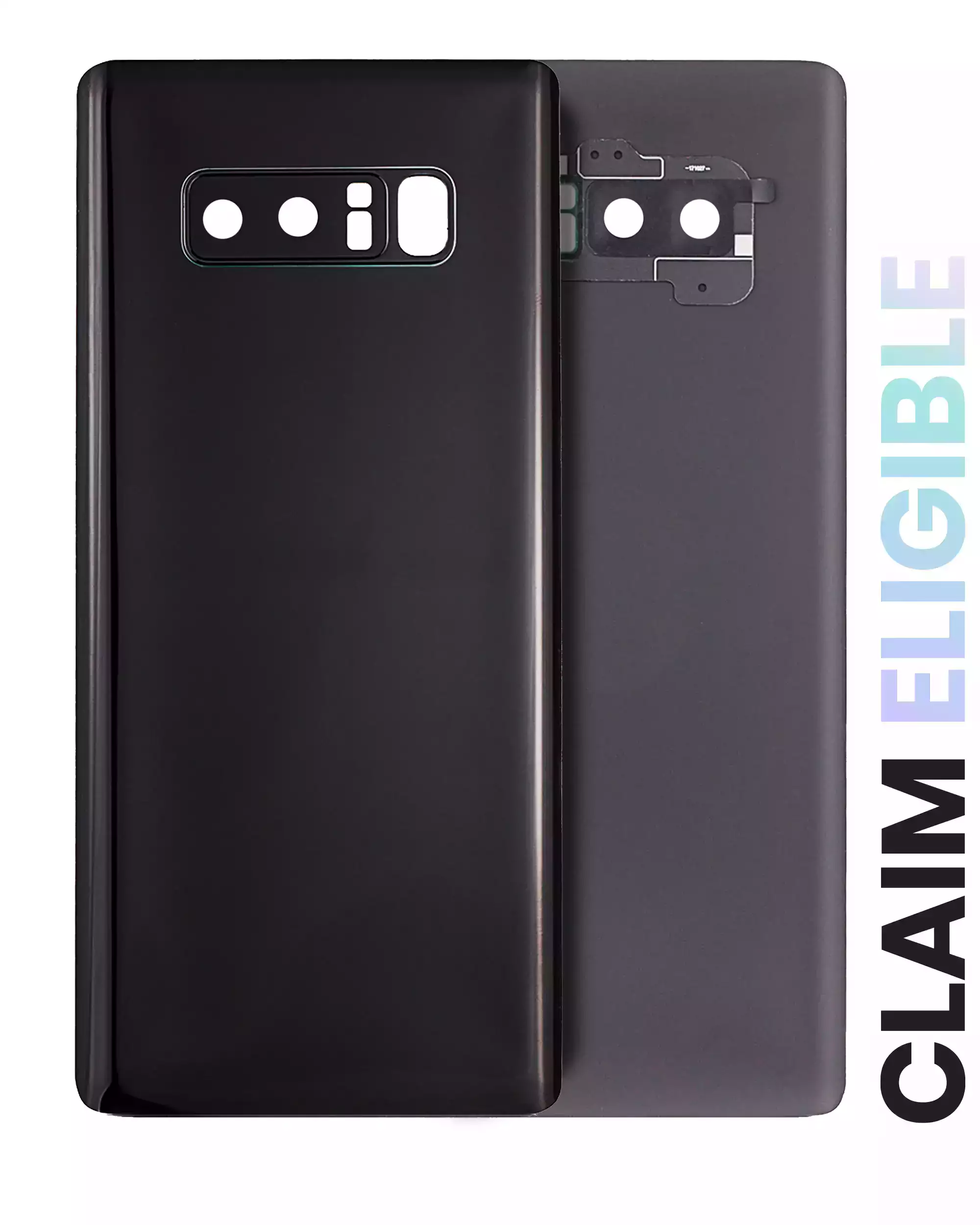 Back Cover Glass With Camera Lens Compatible For Samsung Galaxy Note 8 (Service Pack) (Midnight Black)