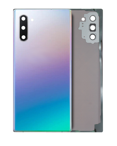 Back Cover Glass With Camera Lens Compatible For Samsung Galaxy Note 10 (Service Pack) (Aura Glow / Silver)