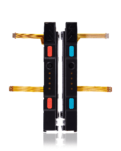 Plastic Rail (Right+Left) With Flex Cable for Nintendo Switch (Red / Blue)