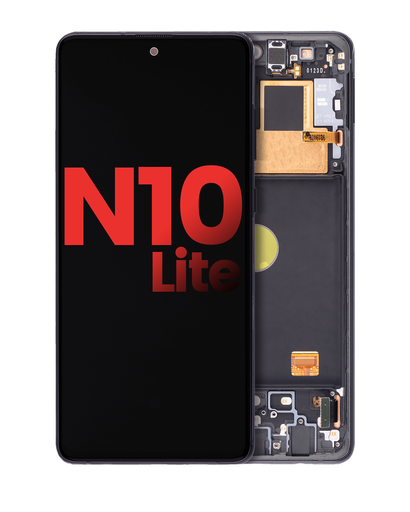 OLED Assembly With Frame Compatible For Samsung Galaxy Note 10 Lite (Aftermarket Plus) (Aura Black)