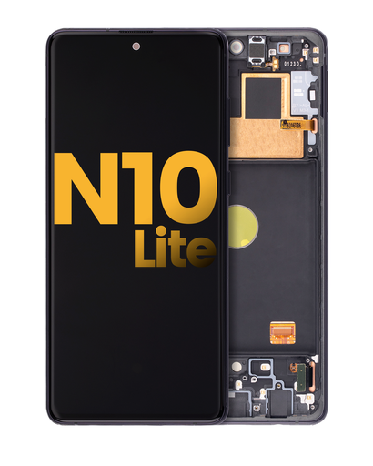OLED Assembly With Frame Compatible For Samsung Galaxy Note 10 Lite (Refurbished) (Aura Black)