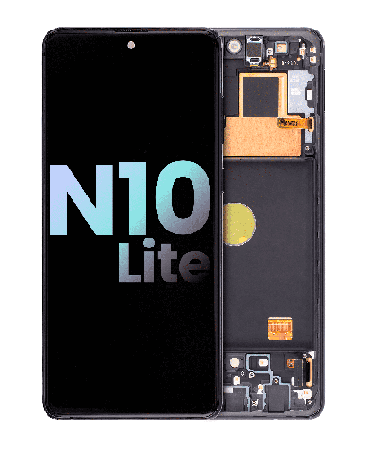 OLED Assembly With Frame Compatible For Samsung Galaxy Note 10 Lite (Service Pack) (Aura Black)