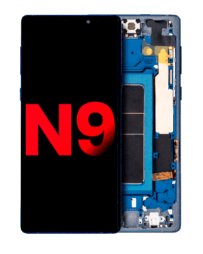 OLED Assembly With Frame Compatible For Samsung Galaxy Note 9 (Aftermarket Plus) (Ocean Blue)