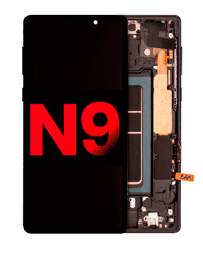 OLED Assembly With Frame Compatible For Samsung Galaxy Note 9 (Aftermarket Plus) (Midnight Black)