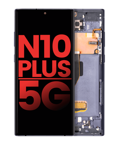 OLED Assembly With Frame Compatible For Samsung Galaxy Note 10 Plus / 5G (Aftermarket Plus) (Aura Black)